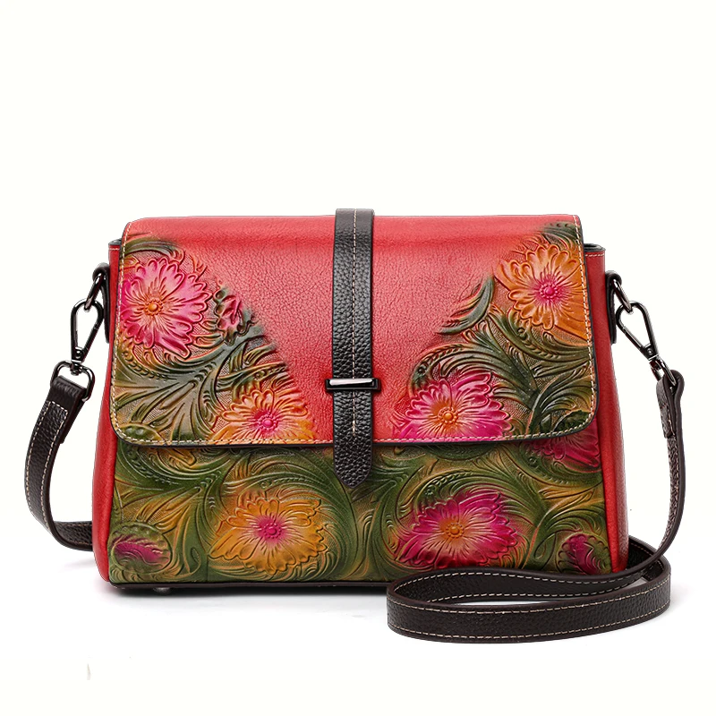 Aidrani Retro genuine leather women's shoulder bag, large capacity floral pattern square bag, cowhide crossbody bag
Aidrani Retro genuine leather women's shoulder bag, large capacity floral pattern square bag, cowhide crossbody bag