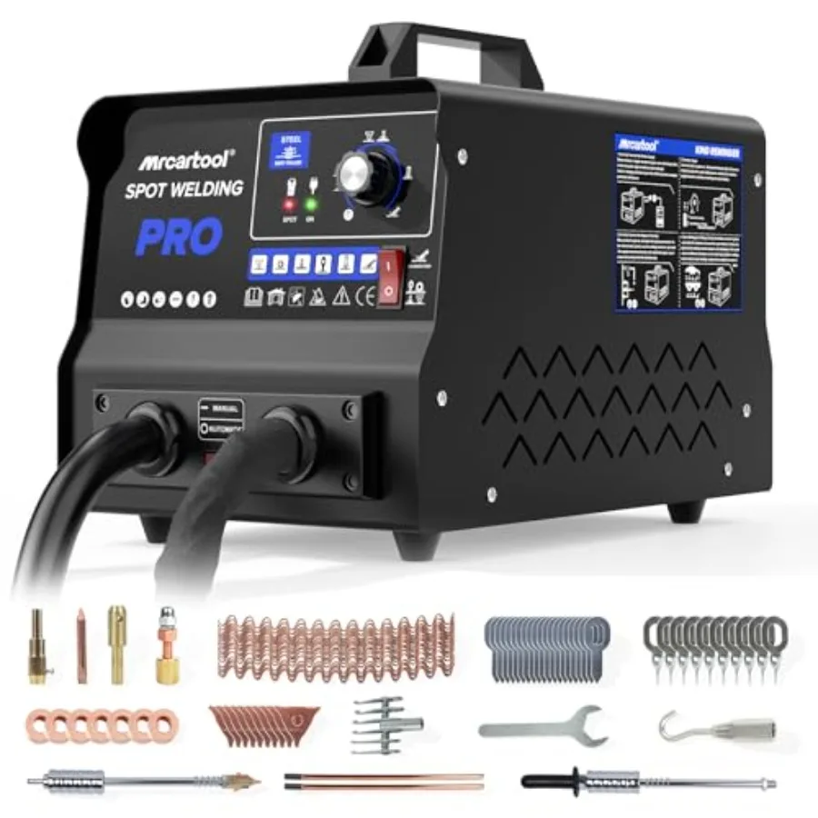 Spot Welder Dent Puller Kit 3500W for Auto Body Repair Steel Construction Black/Gray Manual/Automatic Operation with 6 Welding
Spot Welder Dent Puller Kit 3500W for Auto Body Repair Steel Construction Black/Gray Manual/Automatic Operation with 6 Welding