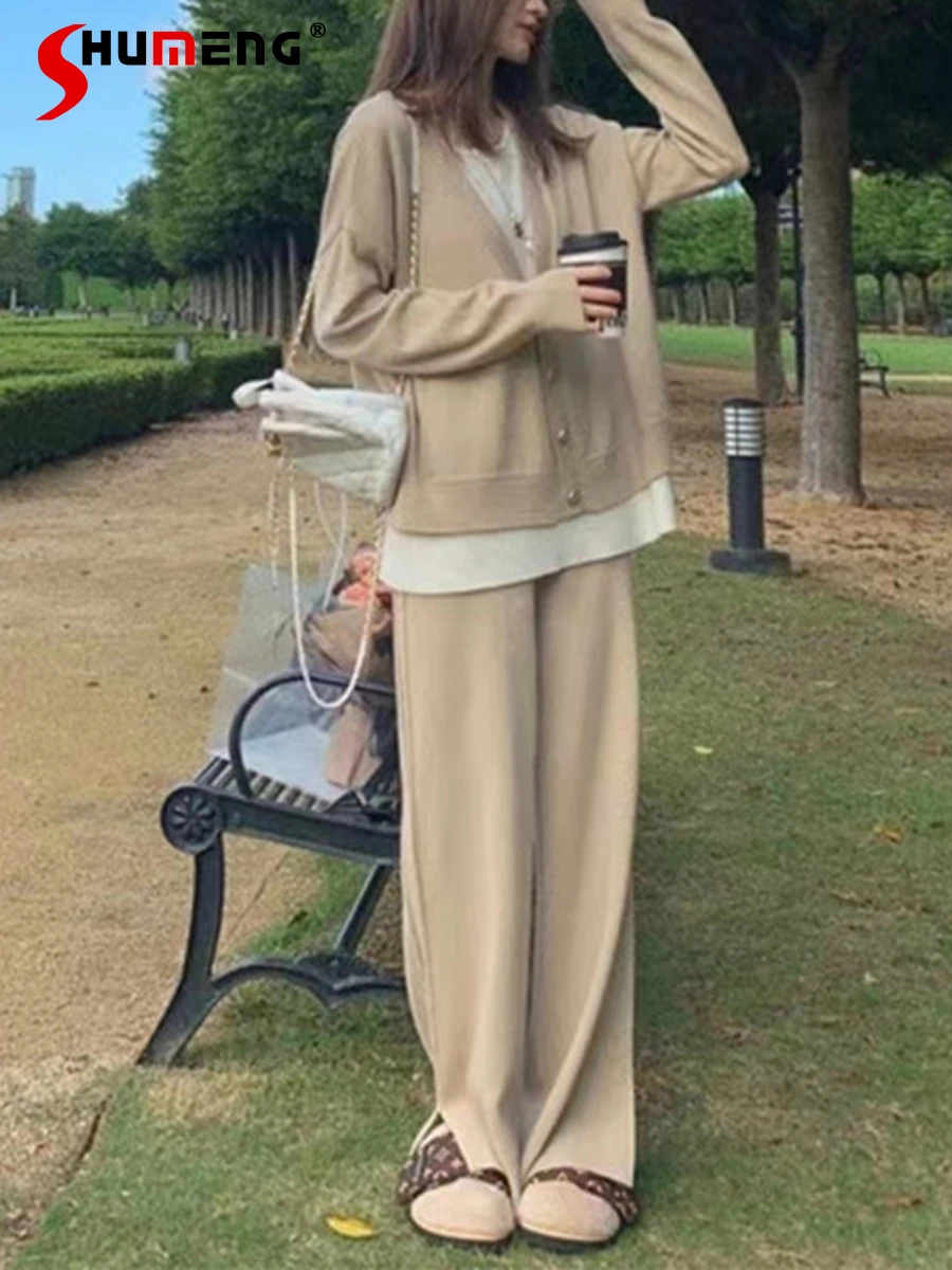 New 2023 Women's Autumn Two-Piece Sets Fashion Personalized Long Sleeve Sweater Coat Wide Leg Pants Contrast Color Pant Sets
New 2023 Women's Autumn Two-Piece Sets Fashion Personalized Long Sleeve Sweater Coat Wide Leg Pants Contrast Color Pant Sets