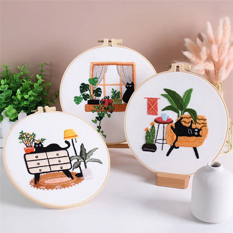 5 Sets Embroidery Set Kit For Beginners Adults , Hand Embroidery Set Includes Leisure Cat, Hoop, Color Threads, Tools
5 Sets Embroidery Set Kit For Beginners Adults , Hand Embroidery Set Includes Leisure Cat, Hoop, Color Threads, Tools