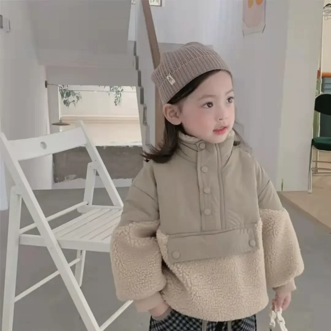Outerwear Coat Parkas O-neck Collar Single Breasted Solid Regular Cotton New Fashion Simple Cute Warm Winter Autumn Girls
Outerwear Coat Parkas O-neck Collar Single Breasted Solid Regular Cotton New Fashion Simple Cute Warm Winter Autumn Girls