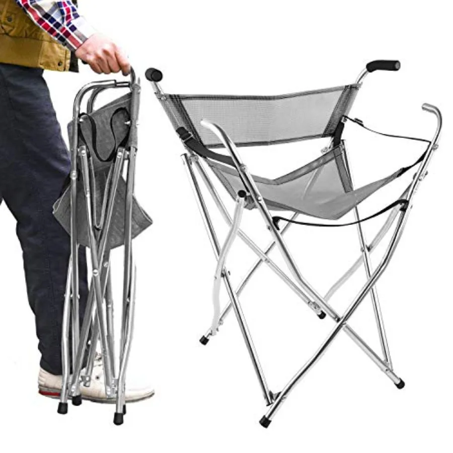 Walking Stick Chair Seat - Folding Camping Cane Portable Stool Heavy Duty Aids for Seniors L Size Grey
Walking Stick Chair Seat - Folding Camping Cane Portable Stool Heavy Duty Aids for Seniors L Size Grey