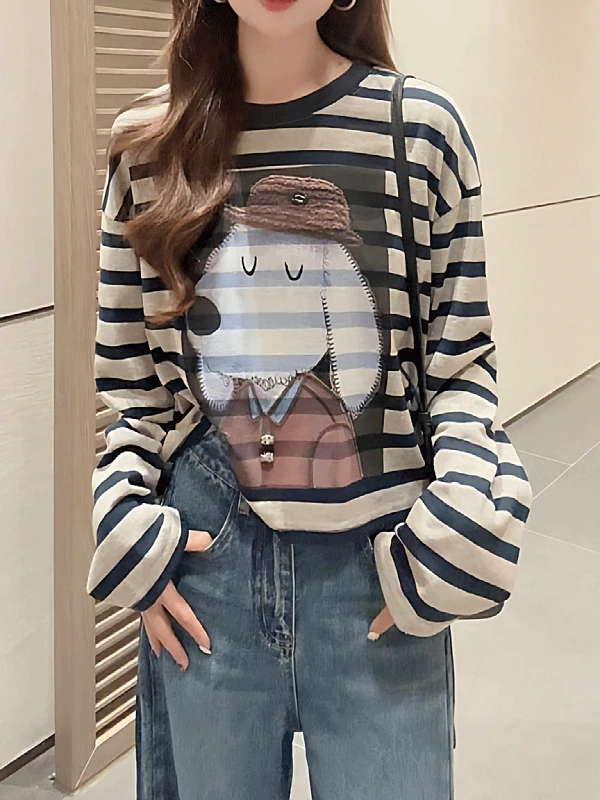 Весенняя женская футболка в полоску с длинным рукавом, больших размеров, свободного кроя, базовая, стройнящая, для повседневной носки, с креативным узором, стандартный крой рукава
Весенняя женская футболка в полоску с длинным рукавом, больших размеров, свободного кроя, базовая, стройнящая, для повседневной носки, с креативным узором, стандартный крой рукава