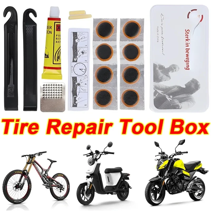 Bicycle Tire Repair Kits Mountain Bike Repair Tool Cycling Flat Tire Repair Rubber Patch Glue Lever Set Tire Fix Kit Accessories
Bicycle Tire Repair Kits Mountain Bike Repair Tool Cycling Flat Tire Repair Rubber Patch Glue Lever Set Tire Fix Kit Accessories