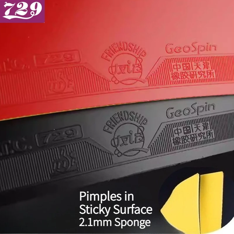 Friendship 729 GEOSPIN Table Tennis Rubber Pimples in with 2.1mm Sponge Ping Pong Rubber for Fast Attack & Loop ITTF Approved
Friendship 729 GEOSPIN Table Tennis Rubber Pimples in with 2.1mm Sponge Ping Pong Rubber for Fast Attack & Loop ITTF Approved