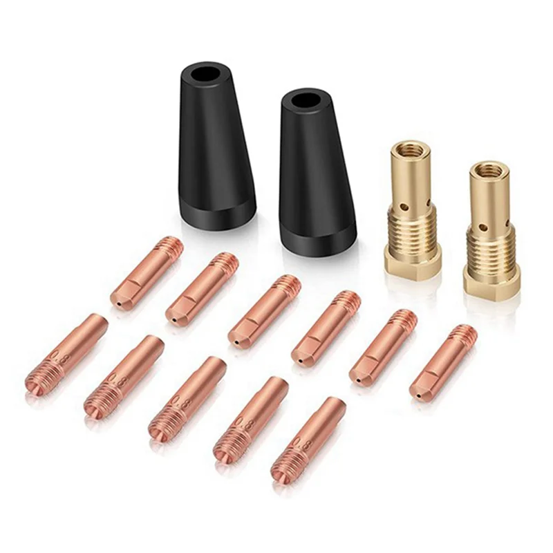 A76I 15Pcs MIG Welding Kit Flux Core Gasless Nozzle 0.8mm Brass Welding Tips Replacement MIG Welder Accessories
A76I 15Pcs MIG Welding Kit Flux Core Gasless Nozzle 0.8mm Brass Welding Tips Replacement MIG Welder Accessories