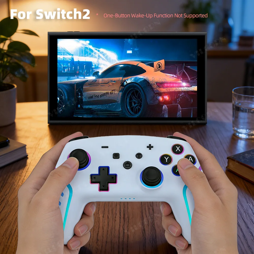 RGB Wireless Gamepad For Switch 2 Pro Controller with 6-Axis Gyro Motion Sensing Vibration Turbo Joystick for PC Eden Android
RGB Wireless Gamepad For Switch 2 Pro Controller with 6-Axis Gyro Motion Sensing Vibration Turbo Joystick for PC Eden Android
