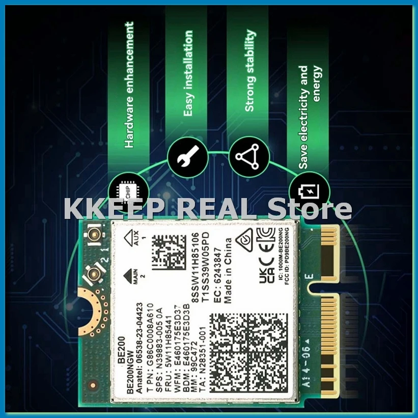 BE200 WiFi 7 карт + встроенная антенна 2,4G/5G/6Ghz Bluetooth 5.4 WiFi-адаптер Беспроводная сетевая карта 8774 Мбит/с для Win10/11-A79U
BE200 WiFi 7 карт + встроенная антенна 2,4G/5G/6Ghz Bluetooth 5.4 WiFi-адаптер Беспроводная сетевая карта 8774 Мбит/с для Win10/11-A79U