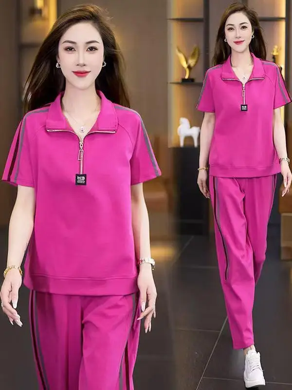 Faionable Sportswear Set Women's Summer 2026 Casual Korean Sle Running Slimming Two-Piece Suit Mommy Clothes Trendy
Faionable Sportswear Set Women's Summer 2026 Casual Korean Sle Running Slimming Two-Piece Suit Mommy Clothes Trendy