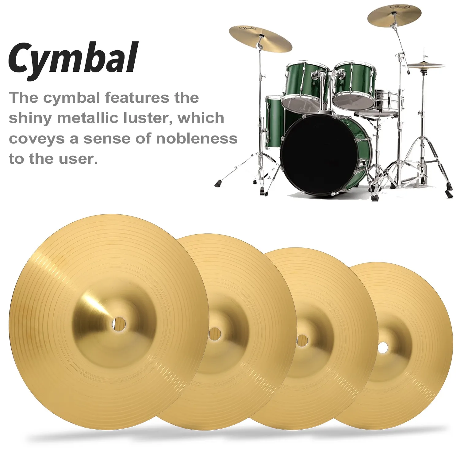 Brass Crash Cymbal Drum Instrument Cymbals Practical Alloy Cymbal for Percussion Instruments Players Beginners
Brass Crash Cymbal Drum Instrument Cymbals Practical Alloy Cymbal for Percussion Instruments Players Beginners