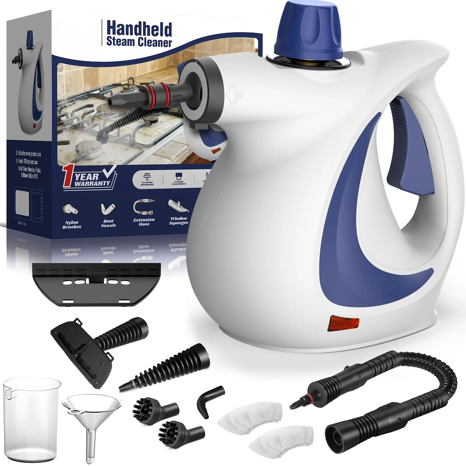 Handheld Steam Cleaner With 10 Accessories: 1050W Portable Power For Kitchen, Floors & Upholstery
Handheld Steam Cleaner With 10 Accessories: 1050W Portable Power For Kitchen, Floors & Upholstery