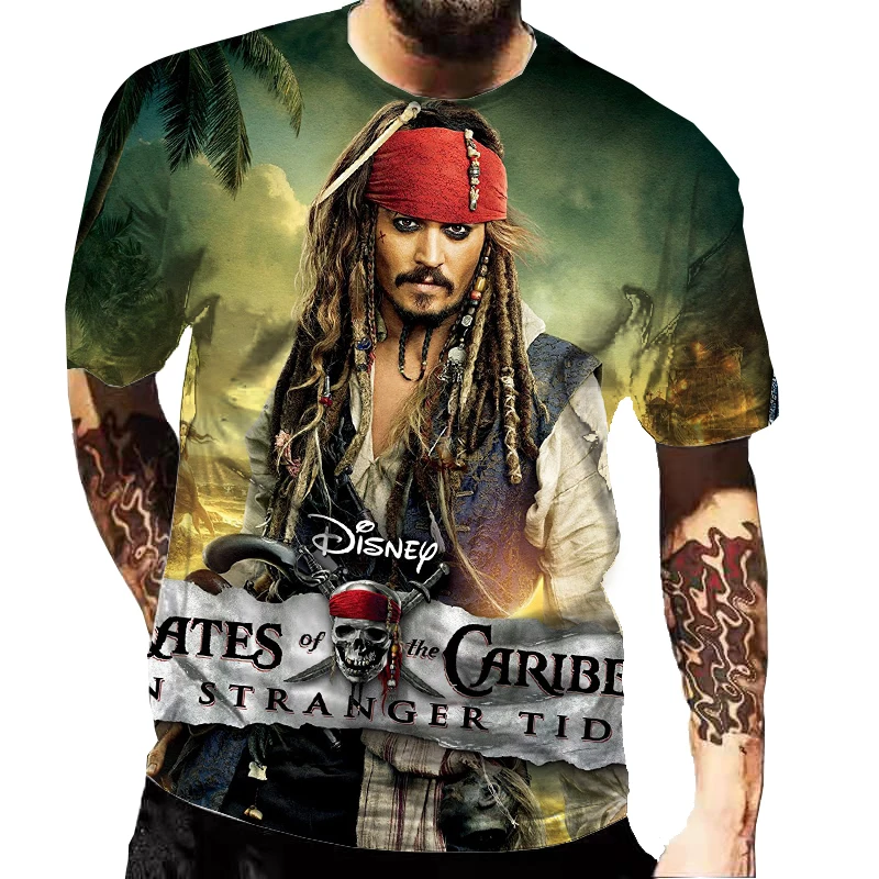Disney Pirates of the Caribbean Jack Sparrow Men's Printed T-shirt Cool Black Pearl Pirate Captain Boys 3D Short Sleeve T-shirt
Disney Pirates of the Caribbean Jack Sparrow Men's Printed T-shirt Cool Black Pearl Pirate Captain Boys 3D Short Sleeve T-shirt