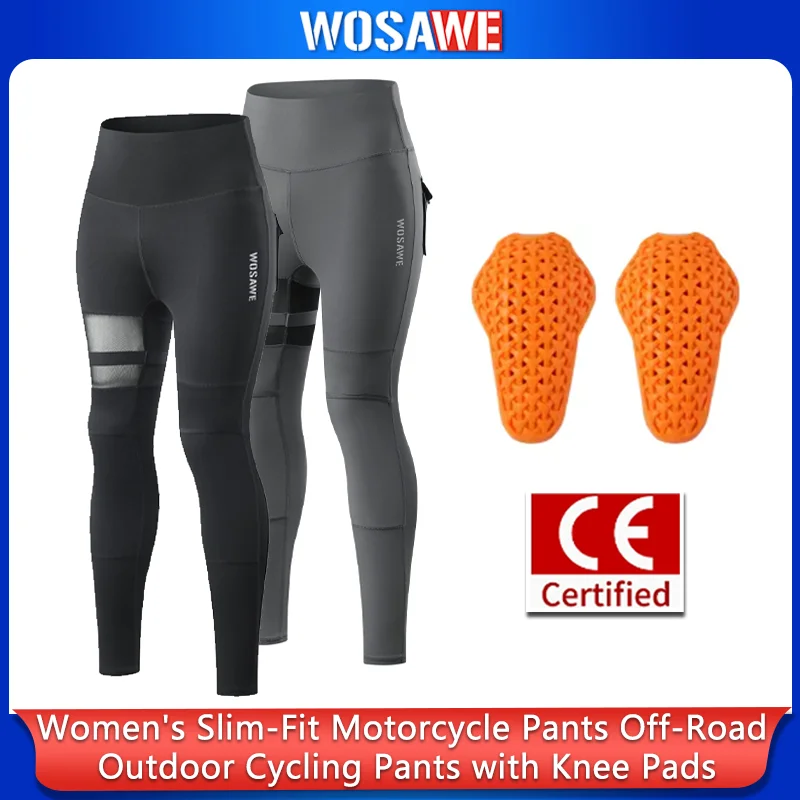 WOSAWE Women Slim Motorcycle Pants Off-road Outdoor Riding Pants Casual Running Sports Pants With Knee Pads
WOSAWE Women Slim Motorcycle Pants Off-road Outdoor Riding Pants Casual Running Sports Pants With Knee Pads