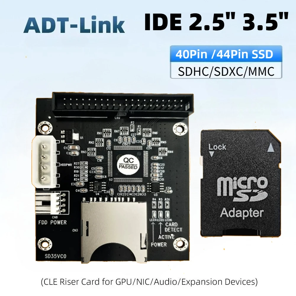 TF MicroSD To 3.5/2.5-inch IDE 40/44PIN Adapter Card SD Memory Card To IDE Hard Disk Drive Male Adapter Mobile SSD For PC Laptop
TF MicroSD To 3.5/2.5-inch IDE 40/44PIN Adapter Card SD Memory Card To IDE Hard Disk Drive Male Adapter Mobile SSD For PC Laptop