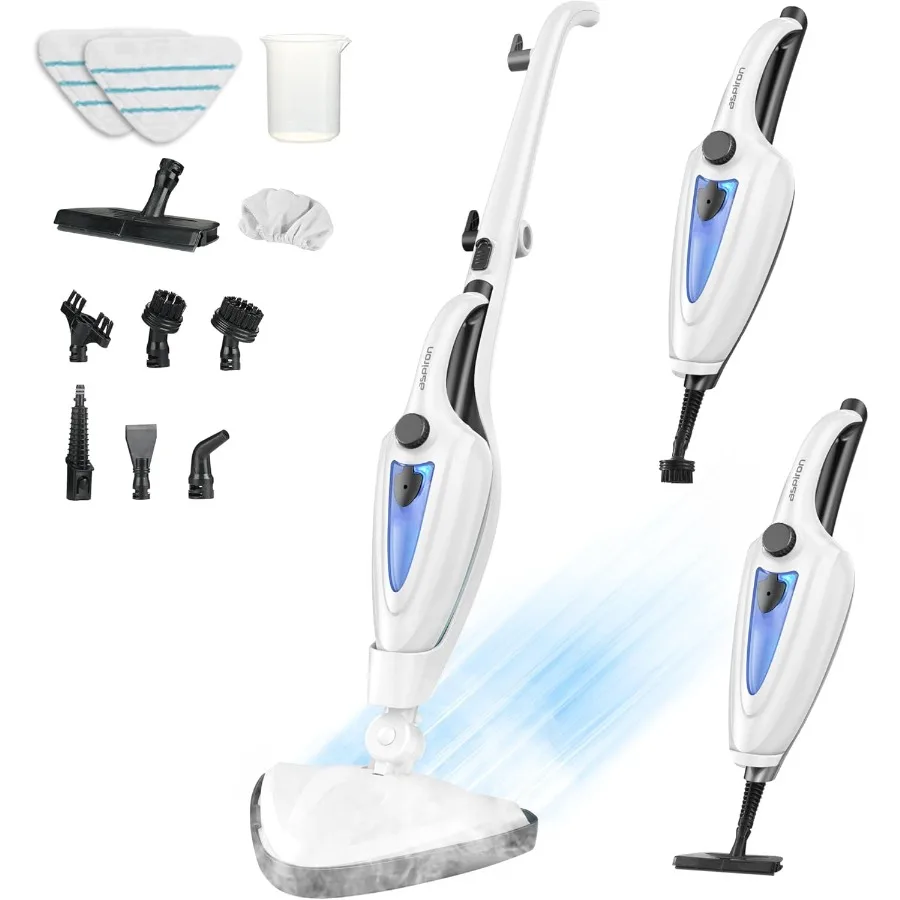 12-in-1 Steam Mop Fast 15-Sec Heat-Up 1500W Detachable Handheld Steam Cleaner with 2 Dirt Grip Pads Removes 99.99 Stubborn Stai
12-in-1 Steam Mop Fast 15-Sec Heat-Up 1500W Detachable Handheld Steam Cleaner with 2 Dirt Grip Pads Removes 99.99 Stubborn Stai