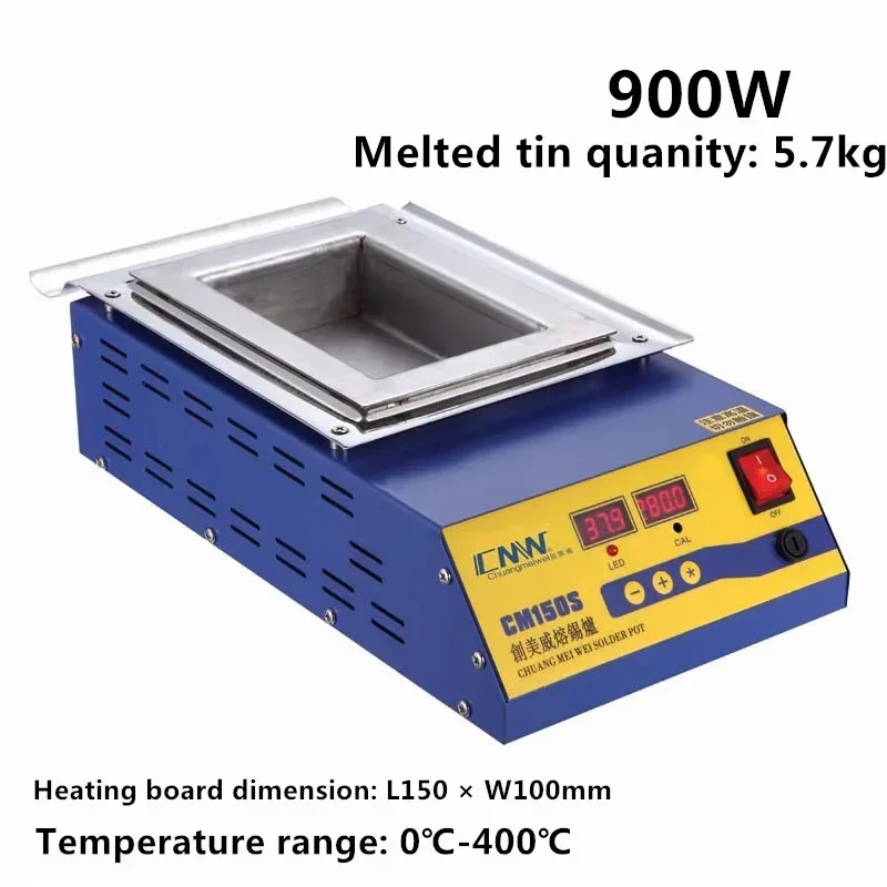 900W Digital Preheat Soldering Pot/Preheat Station Square Tin Pot 15*10cm 220V/110V
900W Digital Preheat Soldering Pot/Preheat Station Square Tin Pot 15*10cm 220V/110V