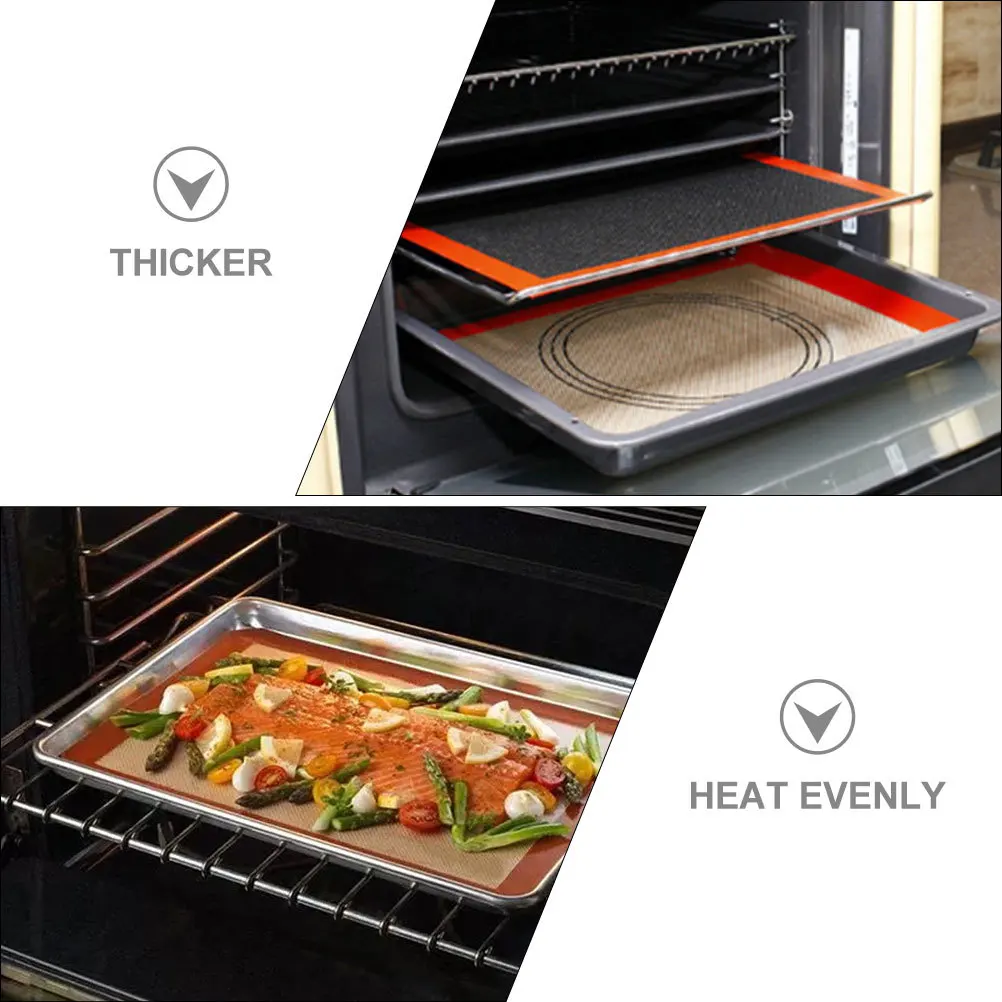 2Pcs Silicone Baking Mat Sheets Reusable Nonstick Stain Resistant Even Heating for Home Hotel Baking Pad Kitchen Mat
2Pcs Silicone Baking Mat Sheets Reusable Nonstick Stain Resistant Even Heating for Home Hotel Baking Pad Kitchen Mat