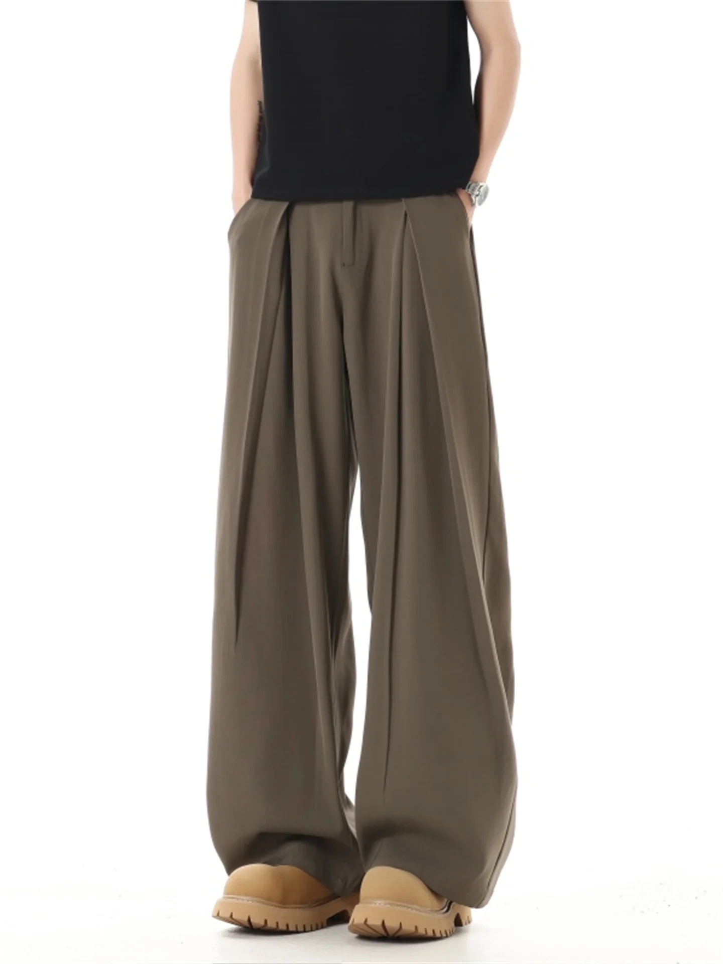 Men's A-Line Wide Leg Suit Pants Pleated Drapey Loose Fit Casual Trousers Vintage High Waist Straight Tube Knickers
Men's A-Line Wide Leg Suit Pants Pleated Drapey Loose Fit Casual Trousers Vintage High Waist Straight Tube Knickers