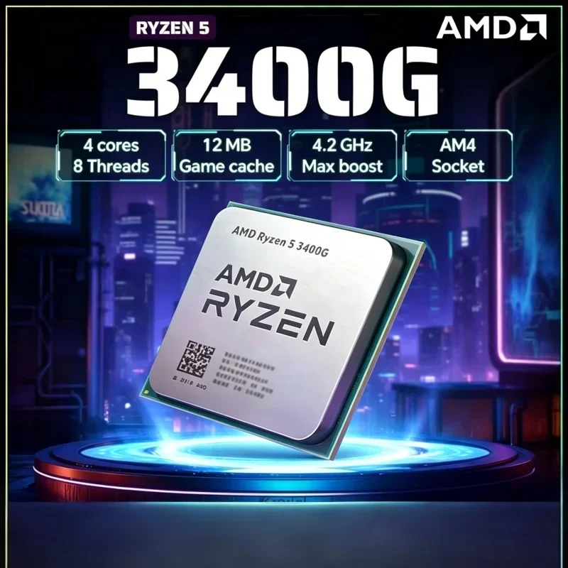 Socket AM4 Loose Processor AMD Ryzen 5 3400G 3.7GHz Quad-Core Eight-Thread 65W Official Part Number YD3400C5M4MFH Desktop Unit
Socket AM4 Loose Processor AMD Ryzen 5 3400G 3.7GHz Quad-Core Eight-Thread 65W Official Part Number YD3400C5M4MFH Desktop Unit