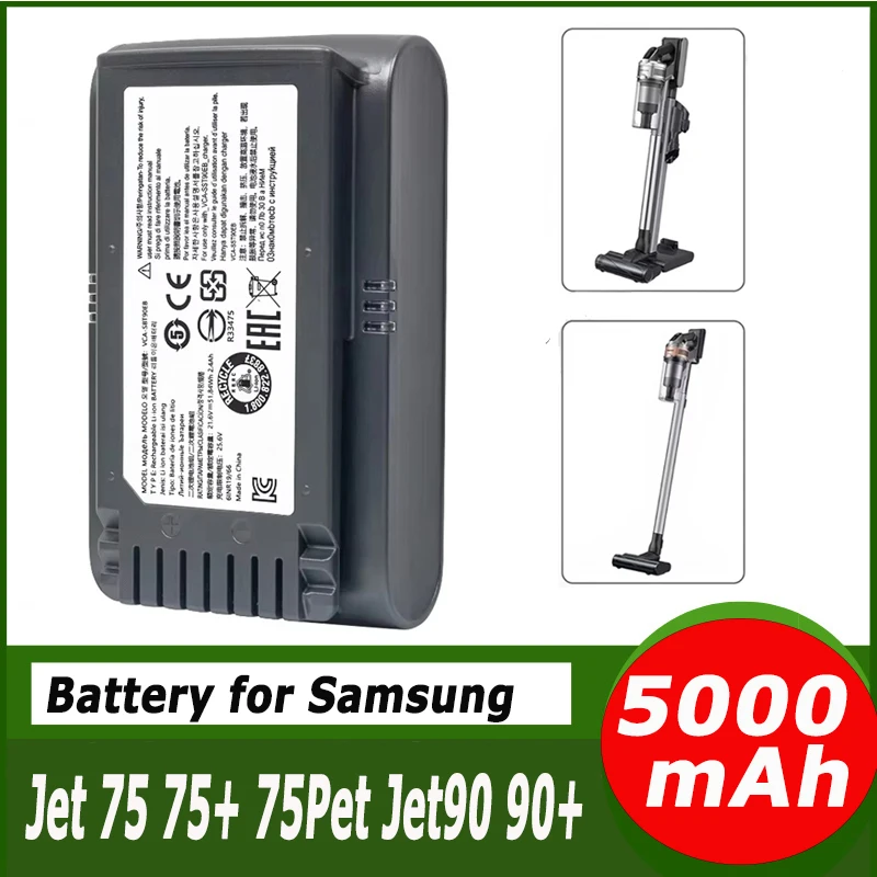Аккумулятор 5000 мАч, 21,6 В для пылесоса Samsung Jet 75, Jet 90, Jet75, Jet90, VS70, VS9000 DJ96-00221A, VCA-SBT90, VCA-SBT90E
Аккумулятор 5000 мАч, 21,6 В для пылесоса Samsung Jet 75, Jet 90, Jet75, Jet90, VS70, VS9000 DJ96-00221A, VCA-SBT90, VCA-SBT90E