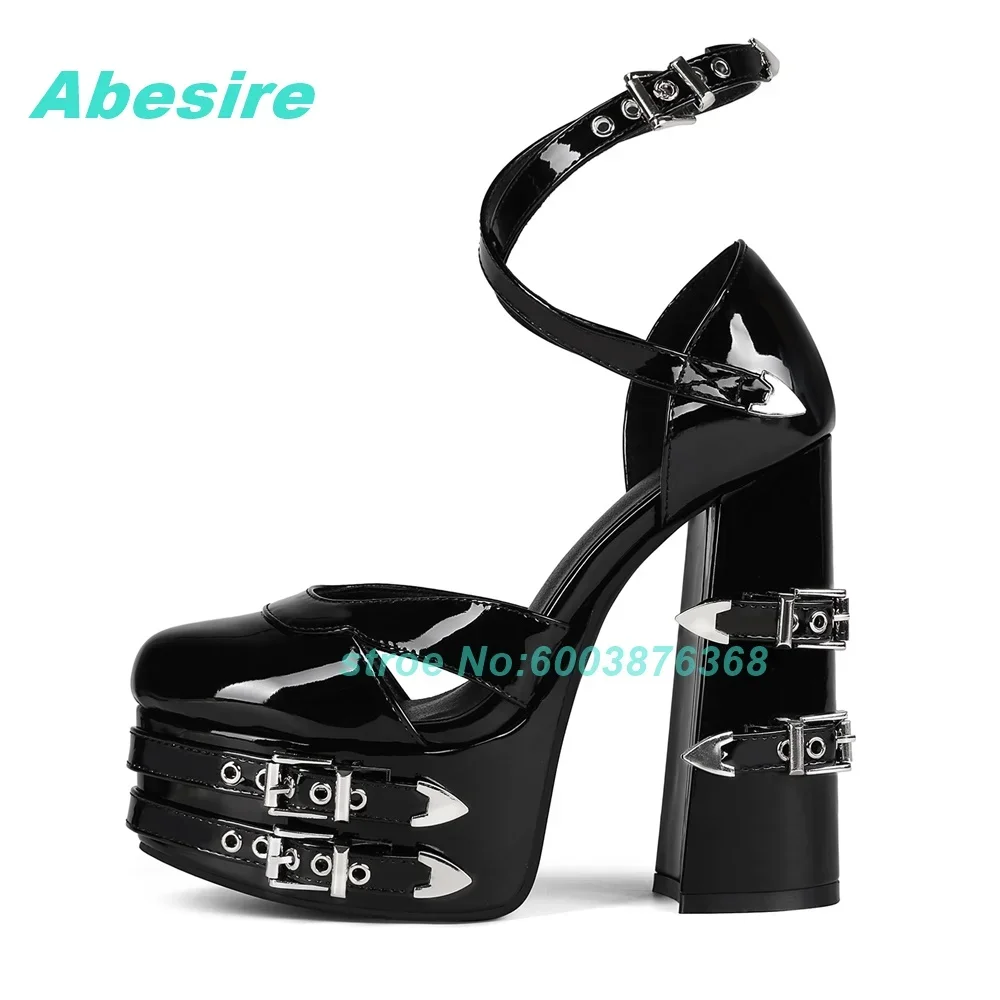 Platform Chunky Heels Ankle Buckle Shoes Lolita Patent Leather Patchwork Multi-Buckles Sandals for Women Sexy Y2K Fashion Shoes
Platform Chunky Heels Ankle Buckle Shoes Lolita Patent Leather Patchwork Multi-Buckles Sandals for Women Sexy Y2K Fashion Shoes