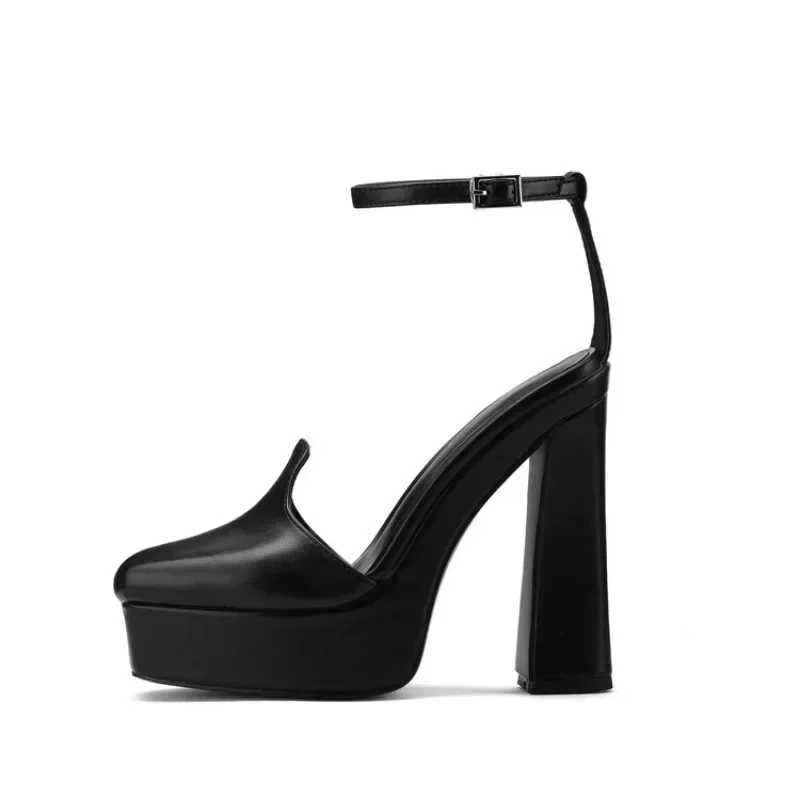 European American Minimalist Style Black White Sandals Summer Women Waterproof Platform One Line Buckle Thick Heel Single Shoes
European American Minimalist Style Black White Sandals Summer Women Waterproof Platform One Line Buckle Thick Heel Single Shoes