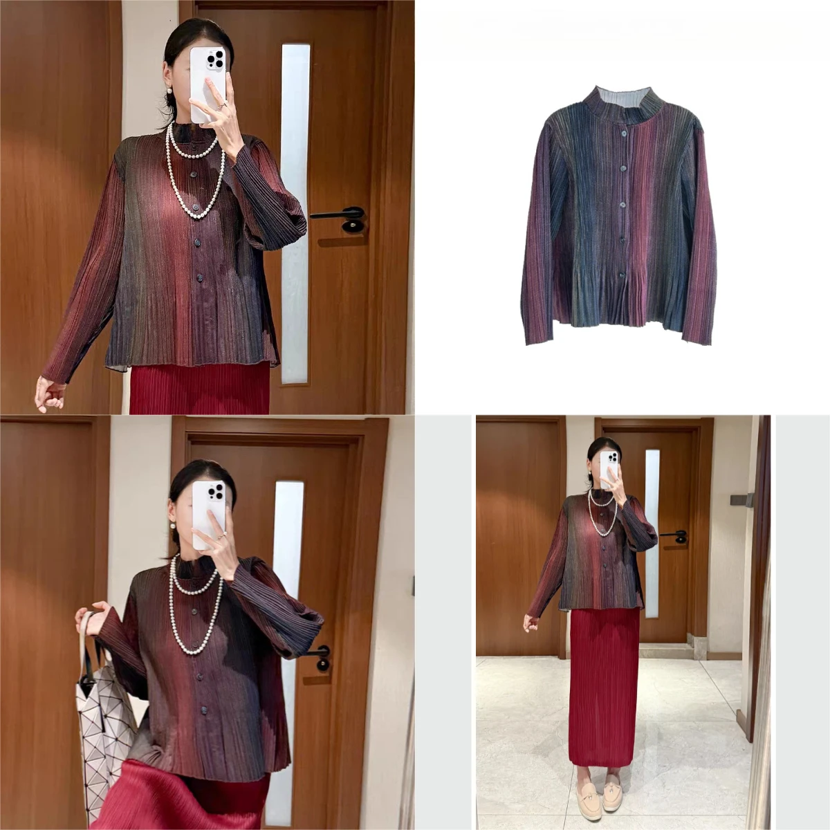 Miyake Pleated 2025 Autumn Shirt Women's Models Loose Stand-up Collar Star Gradient Cardigan Top Temperament Fashion Jacket
Miyake Pleated 2025 Autumn Shirt Women's Models Loose Stand-up Collar Star Gradient Cardigan Top Temperament Fashion Jacket