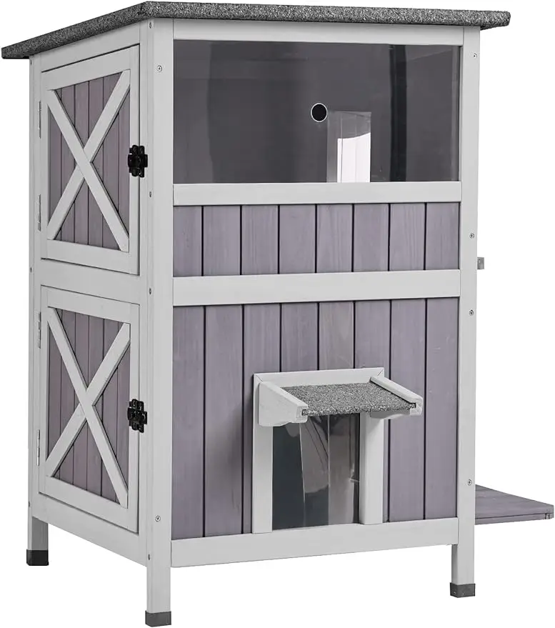 2-Story Outdoor Cat House Indoor Wooden Kitty Condo with Escape Door - Removable Floors
2-Story Outdoor Cat House Indoor Wooden Kitty Condo with Escape Door - Removable Floors