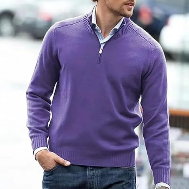 Spring and Autumn Leisure Pure Color Zipper Commuter Stand Up Collar Bottom Warm Long Sleeve Sweater for Men
Spring and Autumn Leisure Pure Color Zipper Commuter Stand Up Collar Bottom Warm Long Sleeve Sweater for Men