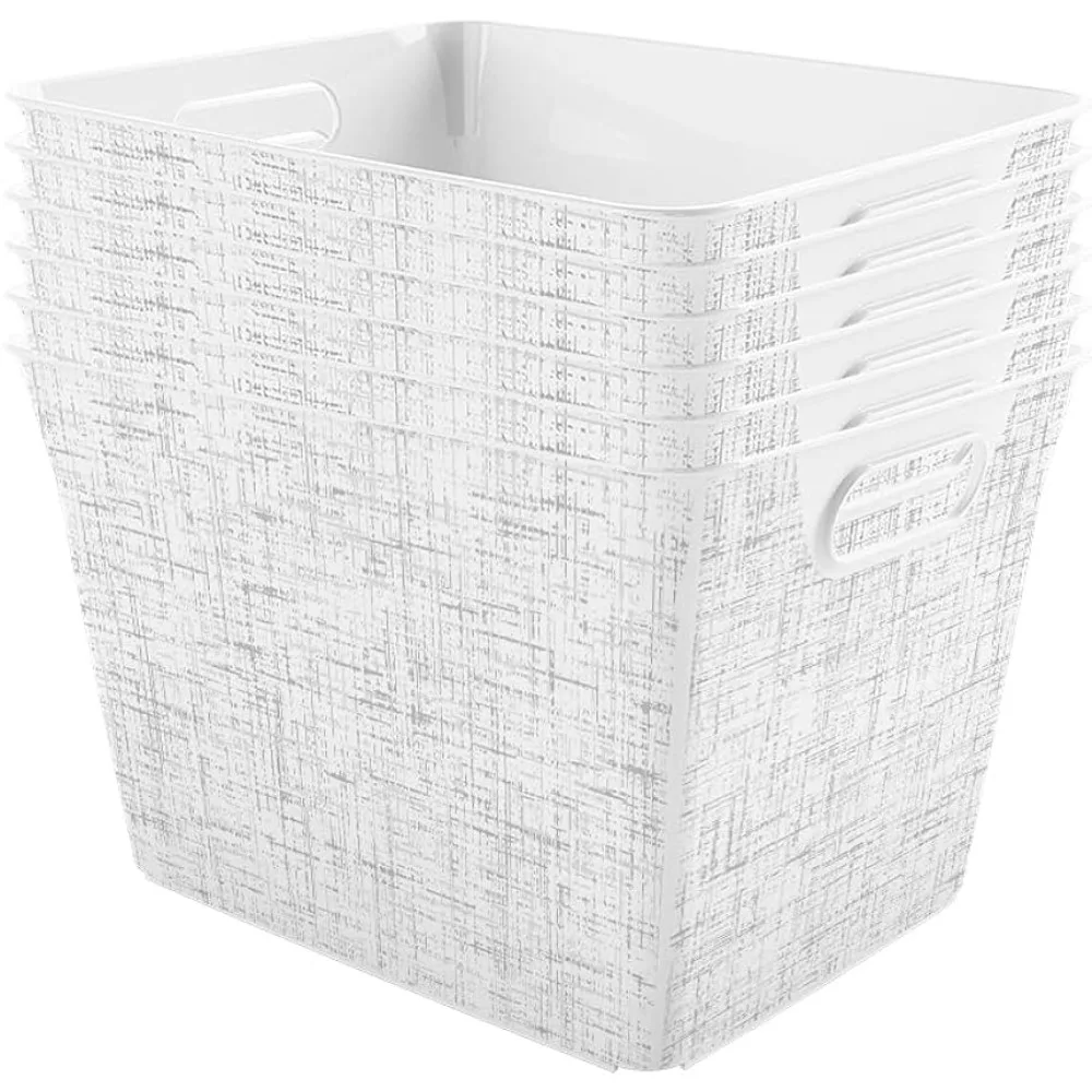 Curver Set of 6 Medium V Decorative Plastic Organization and Storage Basket, 11.5L / 12.2QT, White/Tweed Pattern
Curver Set of 6 Medium V Decorative Plastic Organization and Storage Basket, 11.5L / 12.2QT, White/Tweed Pattern
