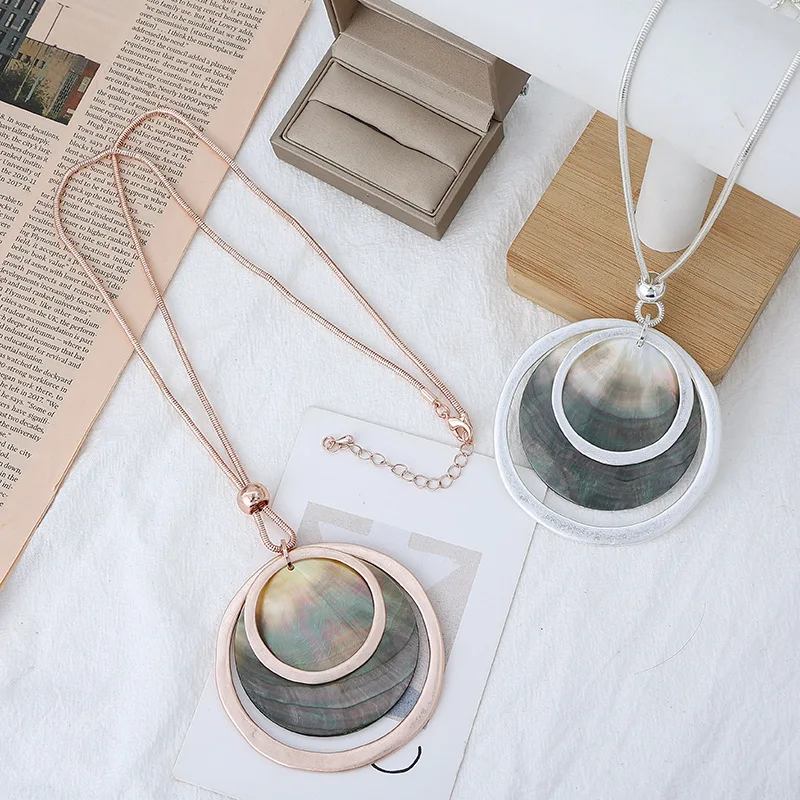 New Trend Geometric Natural Shell Pendant Long Necklace Women Fashion European American Long Necklaces Jewelry Gifts
New Trend Geometric Natural Shell Pendant Long Necklace Women Fashion European American Long Necklaces Jewelry Gifts