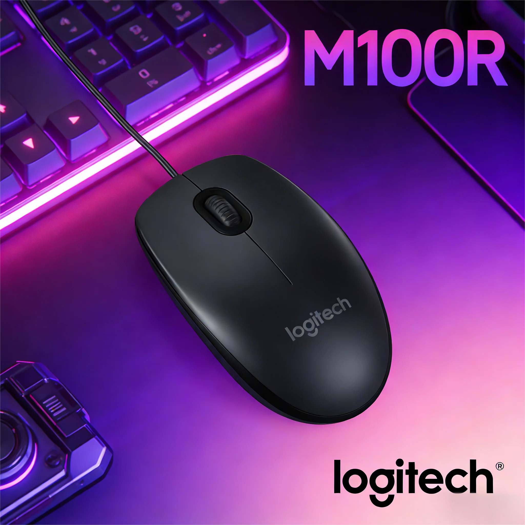 Проводная периферия Logitech M100R, прочная домашняя мышь, идеально подходящая для повседневного бросания и учебы
Проводная периферия Logitech M100R, прочная домашняя мышь, идеально подходящая для повседневного бросания и учебы