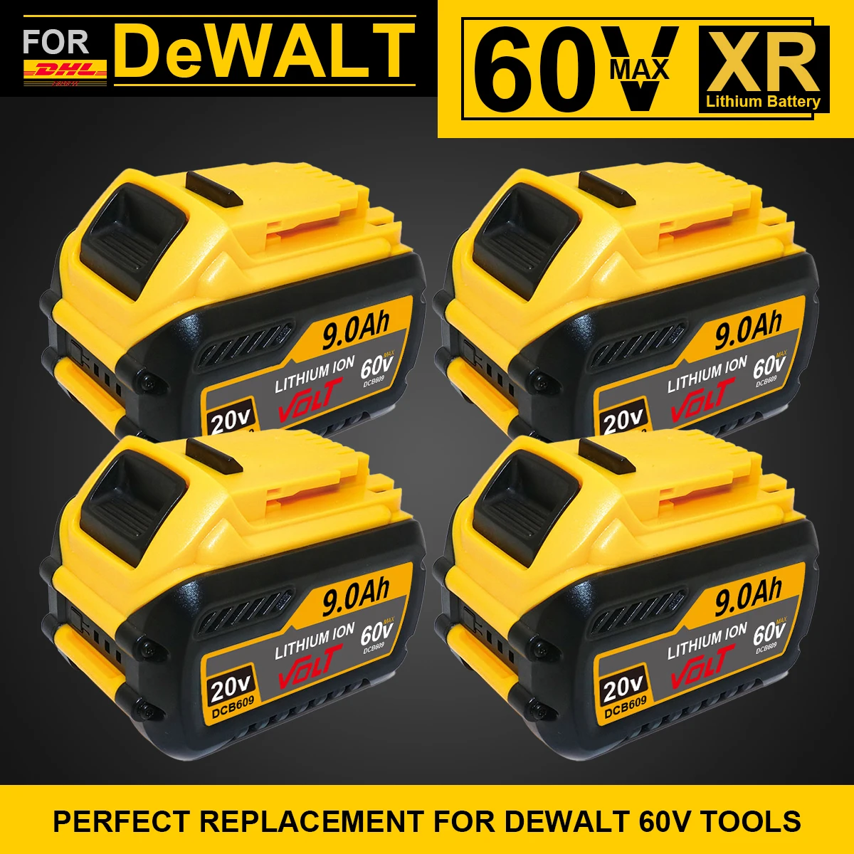 High Capacity Rechargeable Lithium Replacement Battery For DeWALT 60V MAX XR FLEXVOLT Cordless Drills Grinders Saws Power Tools
High Capacity Rechargeable Lithium Replacement Battery For DeWALT 60V MAX XR FLEXVOLT Cordless Drills Grinders Saws Power Tools