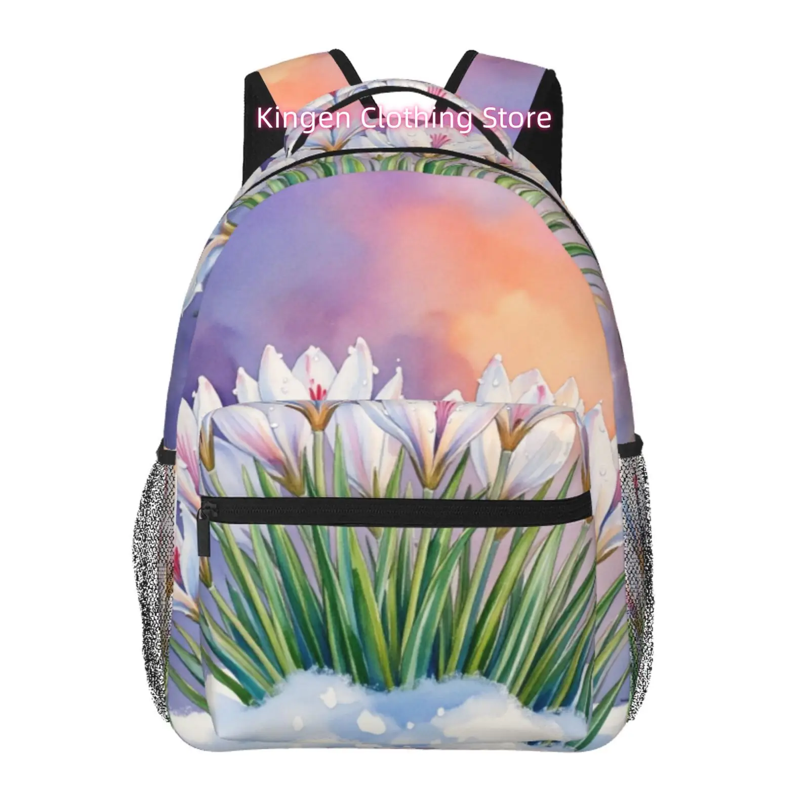 Pastel Watercolor Crocus Print Backpack - High Quality Oxford Cloth Daypack with Adjustable Straps & Zipper Closure, Lightweight
Pastel Watercolor Crocus Print Backpack - High Quality Oxford Cloth Daypack with Adjustable Straps & Zipper Closure, Lightweight