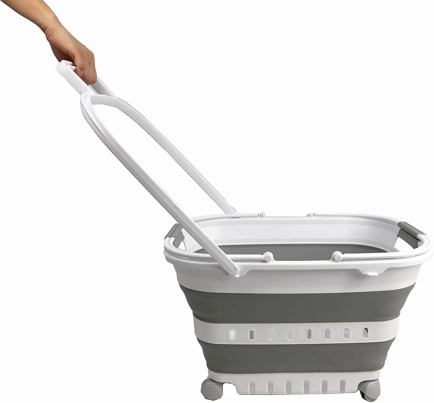 35L Collapsible Laundry Basket with Wheels and Handle - Foldable Storage Organizer, Space Saving (White/Grey)
35L Collapsible Laundry Basket with Wheels and Handle - Foldable Storage Organizer, Space Saving (White/Grey)