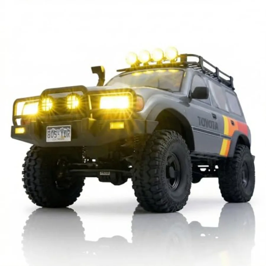 RC rock crawler for adults, metal chassis, black, high-performance 4x4 with two-speed transmission, realistic LED lights, 2.4GH
RC rock crawler for adults, metal chassis, black, high-performance 4x4 with two-speed transmission, realistic LED lights, 2.4GH