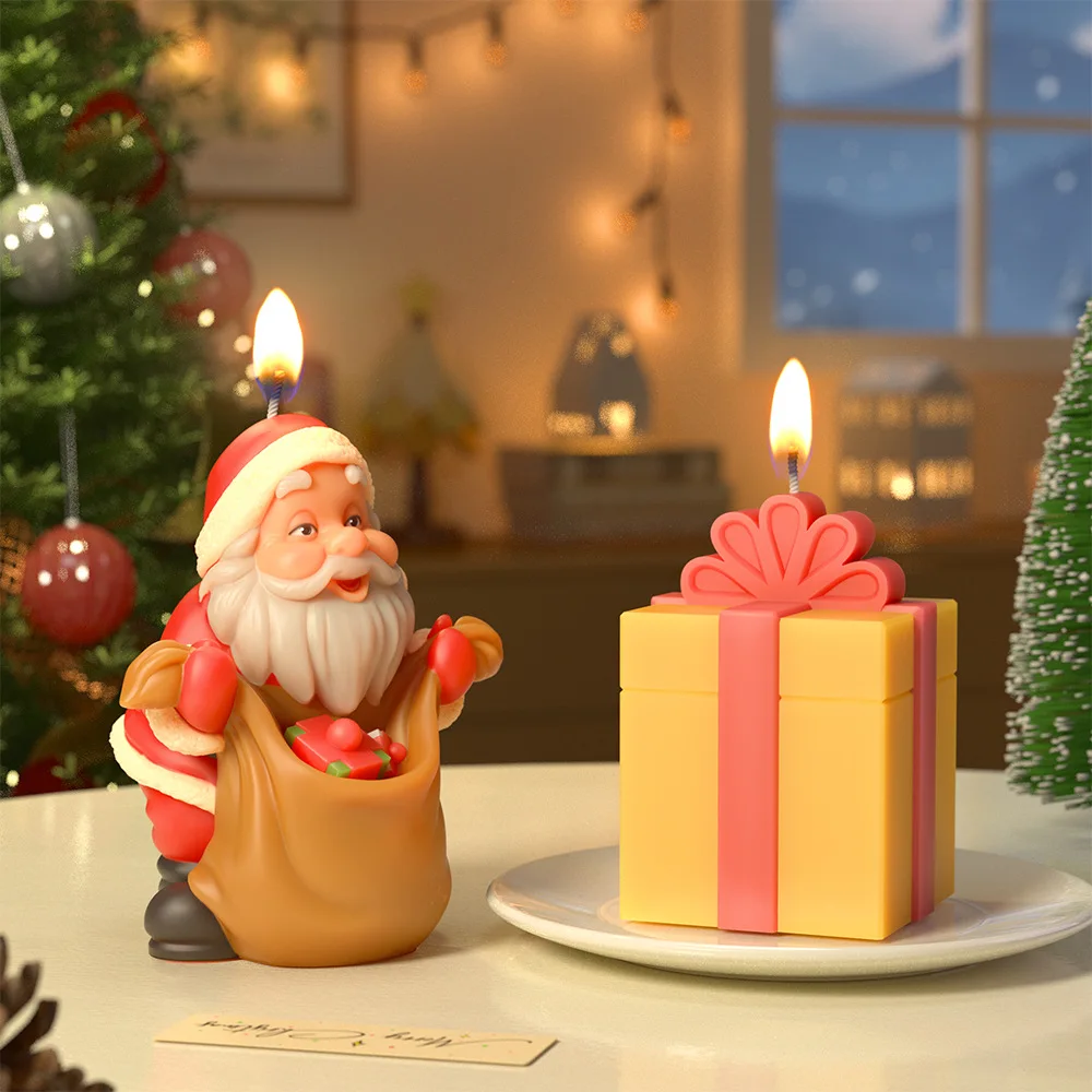 DIY Christmas Gift Boxes Candlestick Ornaments Epoxy Silicone Mold Santa Claus Candle Gift Resin Molds Home Decoration
DIY Christmas Gift Boxes Candlestick Ornaments Epoxy Silicone Mold Santa Claus Candle Gift Resin Molds Home Decoration