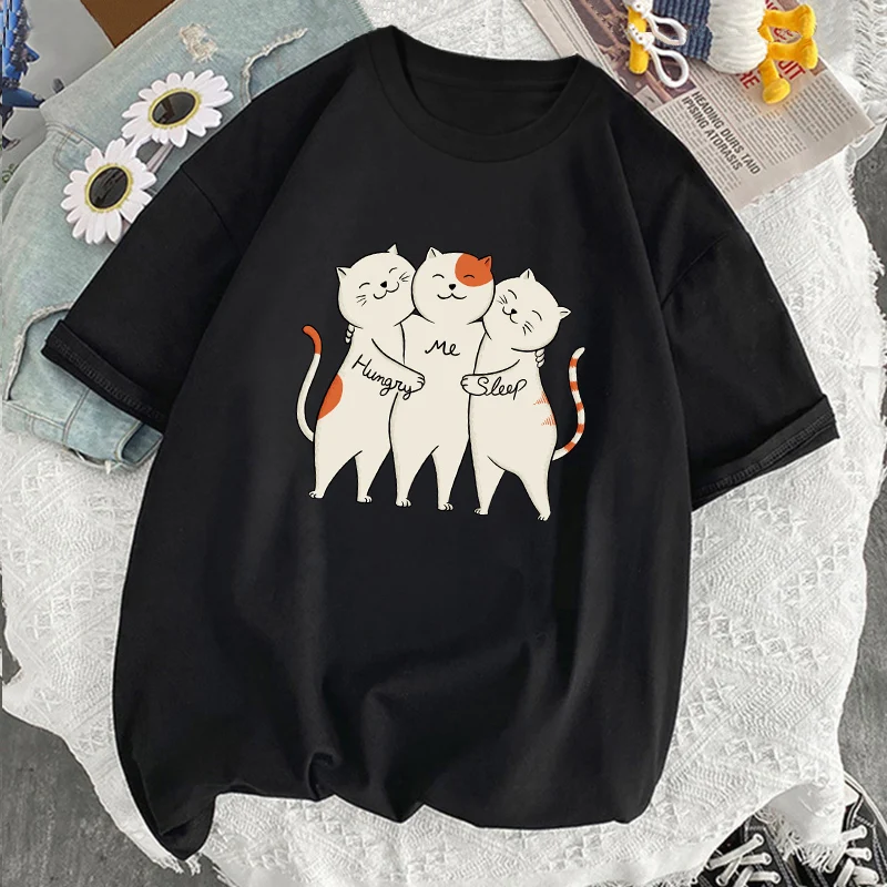 Kawaii мультфильм кошки принт дышащая футболка спортивная с круглым вырезом с коротким рукавом черная футболка модная новая женская футболка с круглым вырезом графический
Kawaii мультфильм кошки принт дышащая футболка спортивная с круглым вырезом с коротким рукавом черная футболка модная новая женская футболка с круглым вырезом графический