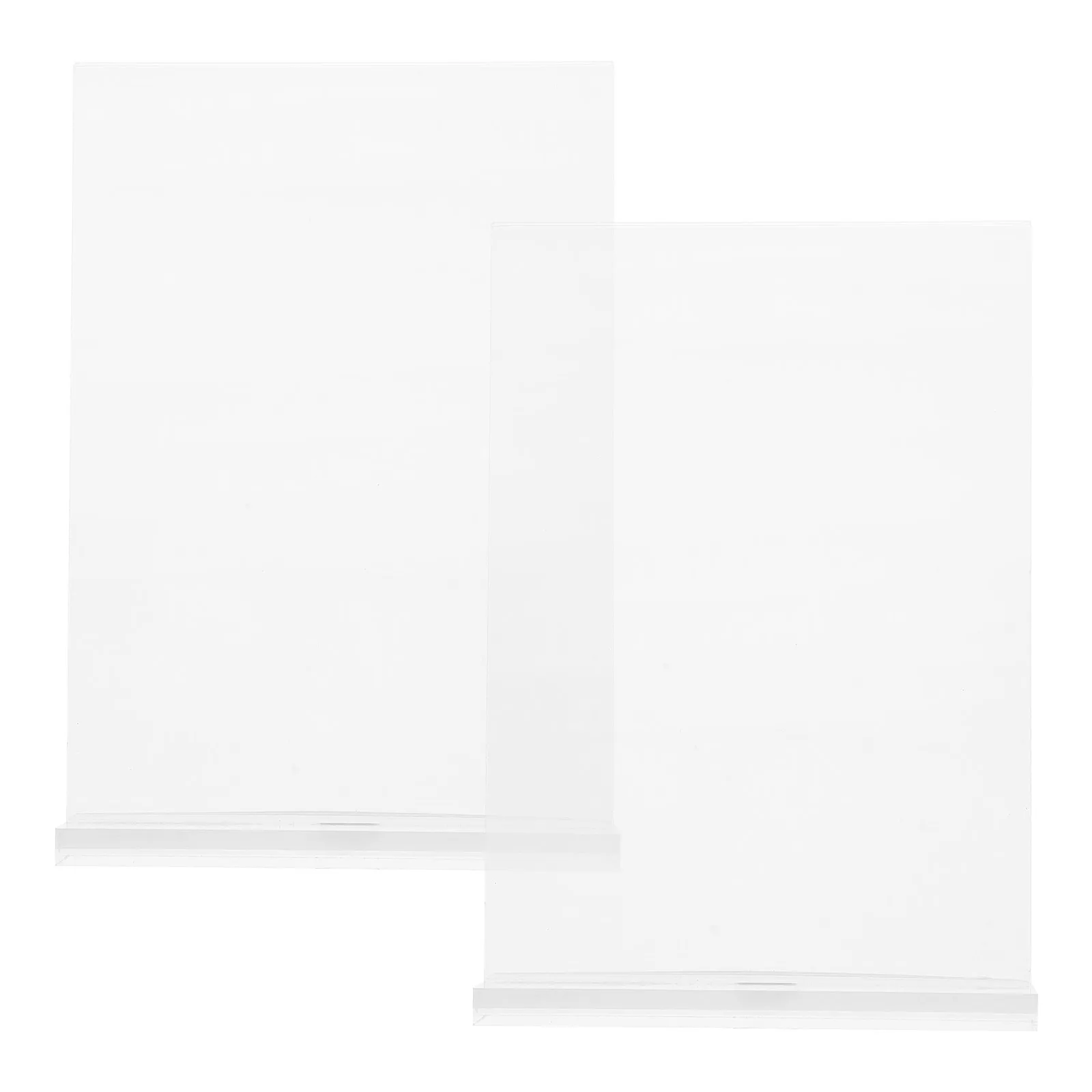2pcs T Shape Acrylic Display Clear Double Sided Flyer Holder For Menu Price Label Tabletop Sign Advertising Stand Back
2pcs T Shape Acrylic Display Clear Double Sided Flyer Holder For Menu Price Label Tabletop Sign Advertising Stand Back