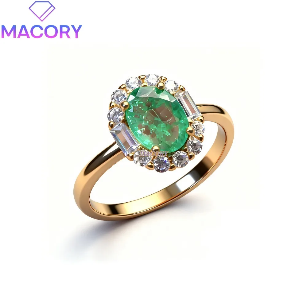 Women's luxury emerald ring made of 925 sterling silver inlaid with vivid colors suitable as a holiday or anniversary gift
Women's luxury emerald ring made of 925 sterling silver inlaid with vivid colors suitable as a holiday or anniversary gift