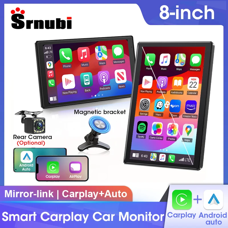 Srnubi 8 "Портативный вращающийся автомобильный радиоэкран Беспроводной Carplay Android Auto и WIFI Зеркальная связь Парковочная задняя камера AUX Stereo BT
Srnubi 8 "Портативный вращающийся автомобильный радиоэкран Беспроводной Carplay Android Auto и WIFI Зеркальная связь Парковочная задняя камера AUX Stereo BT