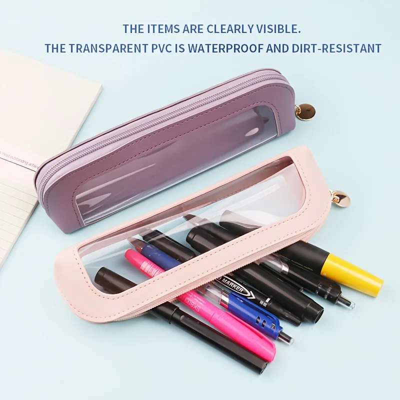 1-Piece Transparent Pencil Case with Window, Makeup Brush Storage Bag, Portable Handheld Simple Pencil Case, Large Capacity Toiletries Storage Box, Exam Pencil Storage Box, Multi-Purpose
1-Piece Transparent Pencil Case with Window, Makeup Brush Storage Bag, Portable Handheld Simple Pencil Case, Large Capacity Toiletries Storage Box, Exam Pencil Storage Box, Multi-Purpose
