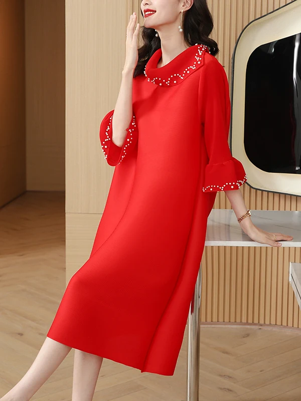Spring Summer New Sle Folded Dr Spring ake Spring Red Loose Personali OL Sle Seven Sve Length A-Line Skirt
Spring Summer New Sle Folded Dr Spring ake Spring Red Loose Personali OL Sle Seven Sve Length A-Line Skirt