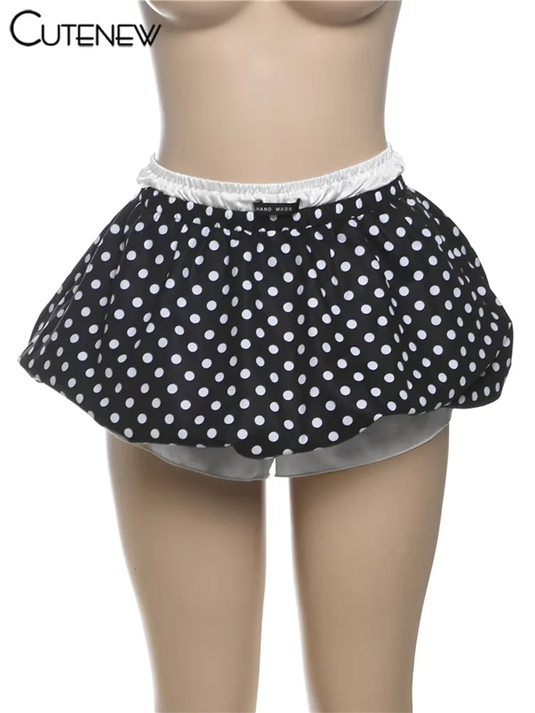 Cutenew Patchwork Point Print Shorts Skirts Women Fashion Classic Elastic Waist Pleated Puff Mini Bottoms Female Streetwear
Cutenew Patchwork Point Print Shorts Skirts Women Fashion Classic Elastic Waist Pleated Puff Mini Bottoms Female Streetwear