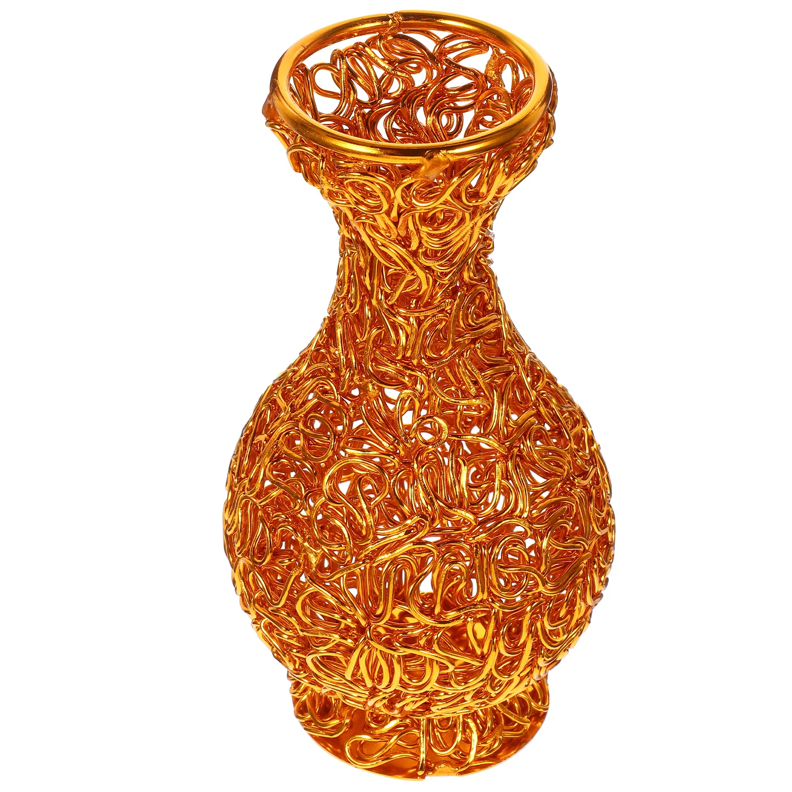 Aluminum Wire Flower Vase Small Gold Elegant Home Decor Dried Flower Container Modern Reusable Vase for Centerpieces
Aluminum Wire Flower Vase Small Gold Elegant Home Decor Dried Flower Container Modern Reusable Vase for Centerpieces