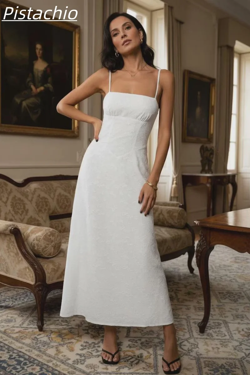 Elegant Pure Church Dress, Jacquard Off Shoulder Spaghetti Strap High Waist, Evening Party Gown
Elegant Pure Church Dress, Jacquard Off Shoulder Spaghetti Strap High Waist, Evening Party Gown