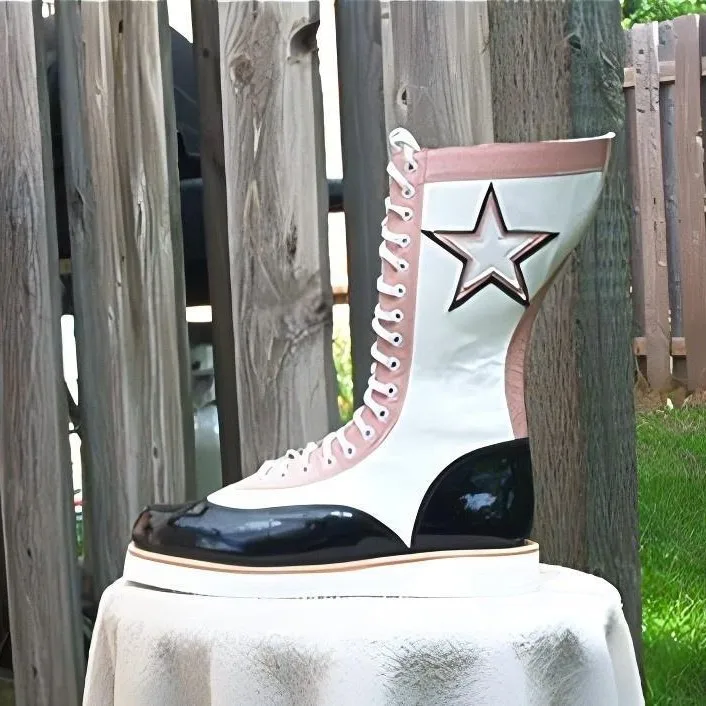 Men's Color-Block Leather Mid-Calf Boots Lace-Up Detail Platform Sole Bold Star Accent for Edgy Casual Costume Street Fashion
Men's Color-Block Leather Mid-Calf Boots Lace-Up Detail Platform Sole Bold Star Accent for Edgy Casual Costume Street Fashion