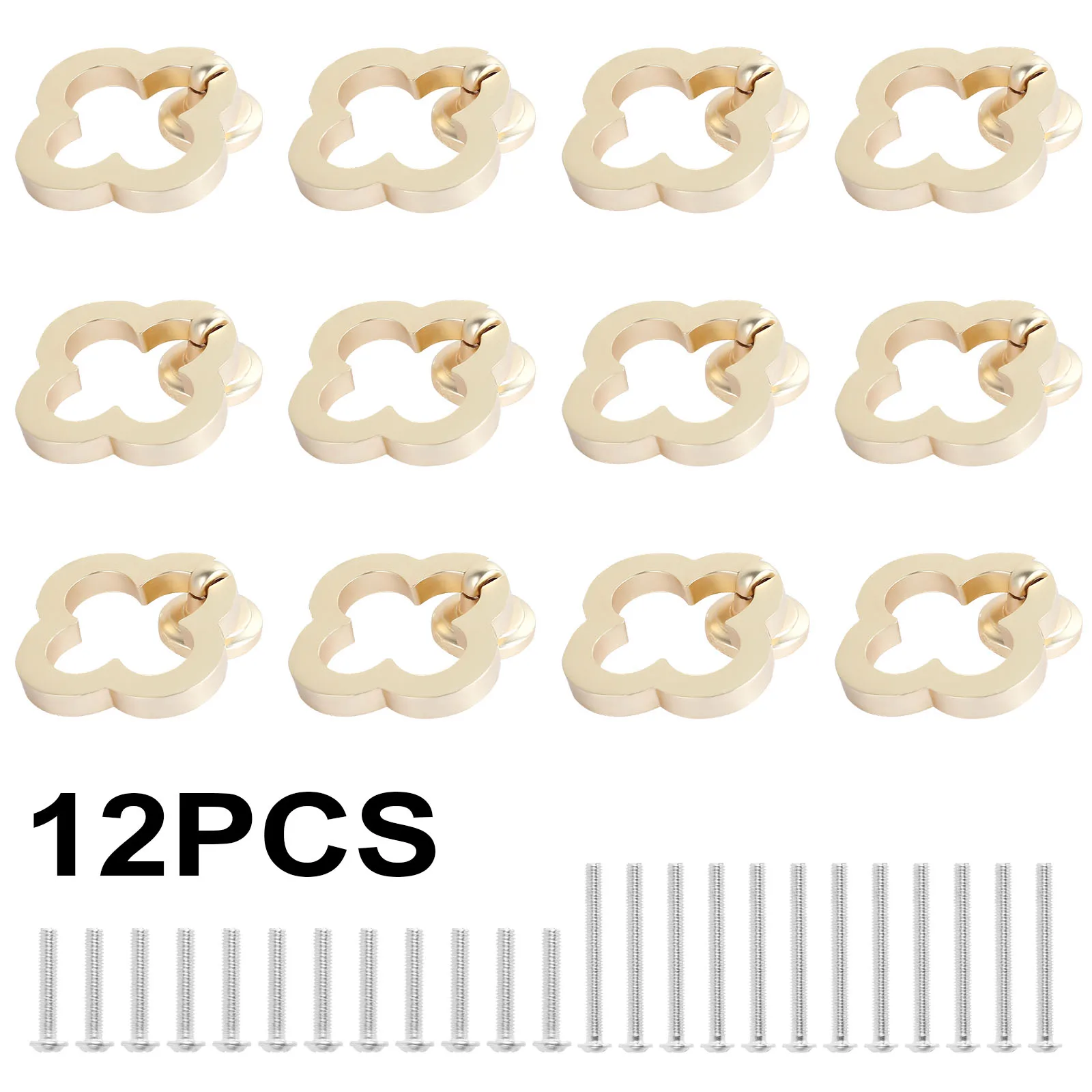 12Pcs Gold Cabinet Pull Zinc Alloy 4 Leaf Clover Shape Drawer Handle Single Hole Furniture Pull Hardware Brushed Gold Dresser 
12Pcs Gold Cabinet Pull Zinc Alloy 4 Leaf Clover Shape Drawer Handle Single Hole Furniture Pull Hardware Brushed Gold Dresser