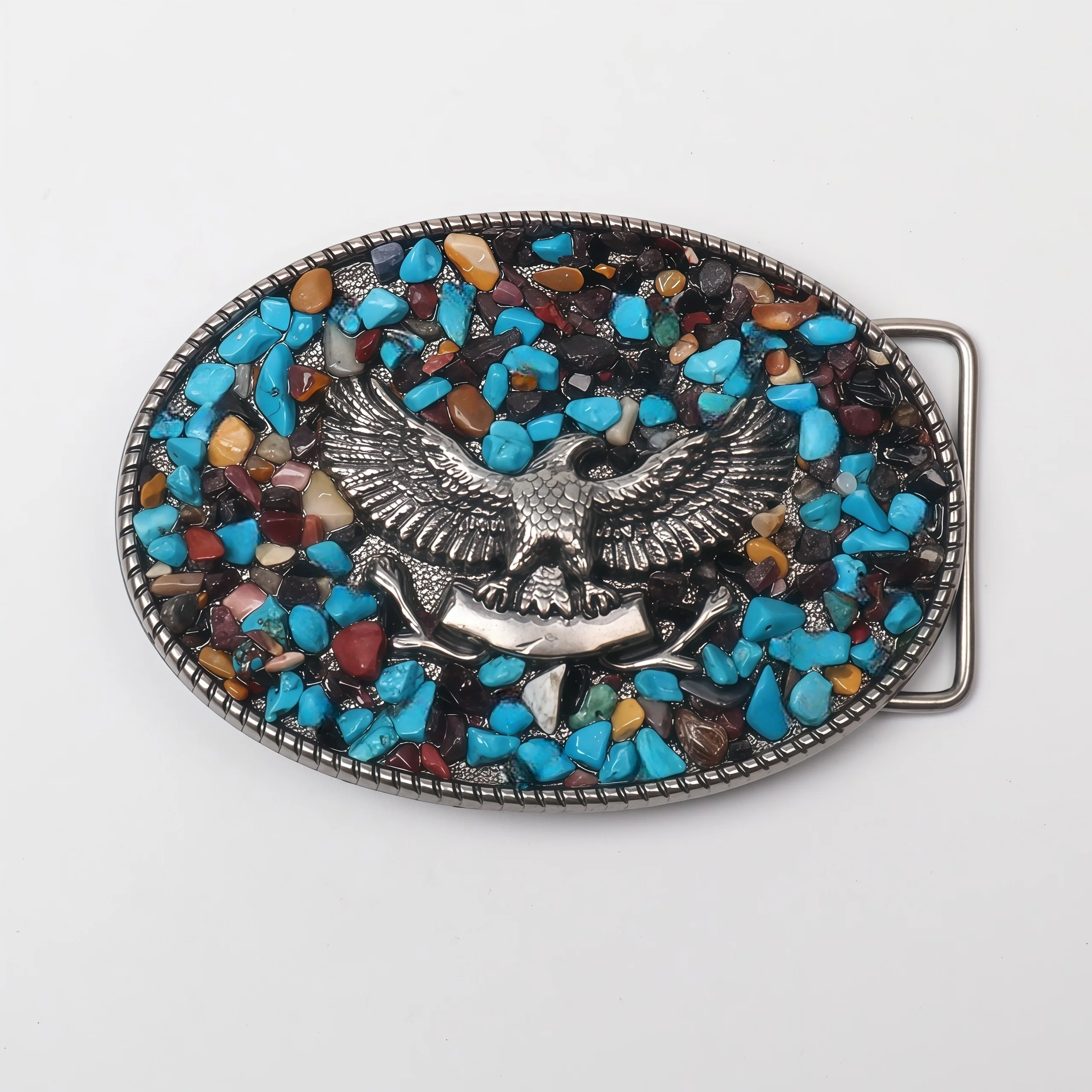 A Belt Buckle Head - A Western Cowboy-Style Belt Buckle Head - A Metal Buckle Head Randomly Placed Gravel Stones
A Belt Buckle Head - A Western Cowboy-Style Belt Buckle Head - A Metal Buckle Head Randomly Placed Gravel Stones
