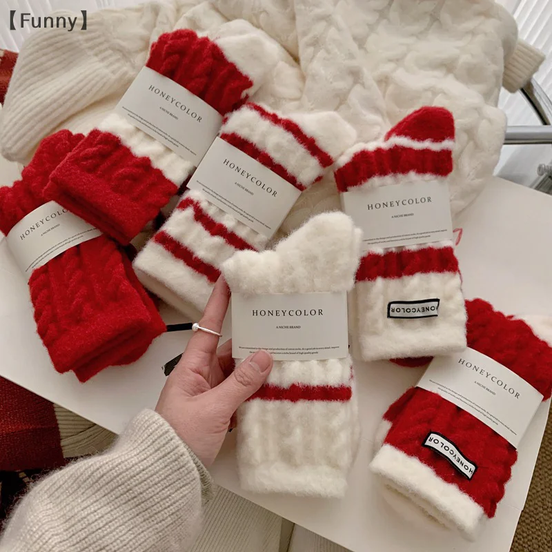 1 Pairs Red Striped Mid-Calf Socks Solid Loose Sleeping Sock Warm Padded Red Socks Home Against Cold Snow Terry Socks
1 Pairs Red Striped Mid-Calf Socks Solid Loose Sleeping Sock Warm Padded Red Socks Home Against Cold Snow Terry Socks